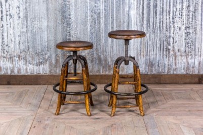 aged oak and metal stool