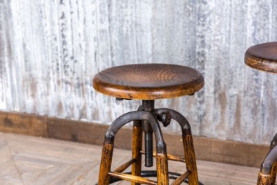 oak bar stool with aged oak top