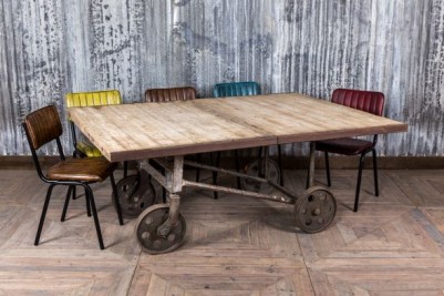 Upcycled Dining Table Cart With Wheels