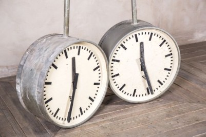 Double Faced Industrial Ceiling Clock