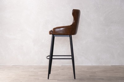blue-faux-leather-stool-side-view