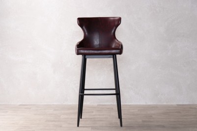 red-faux-leather-stool-front-view