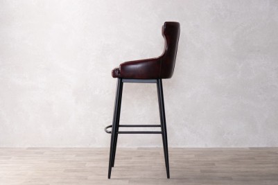 red-faux-leather-stool-side-view