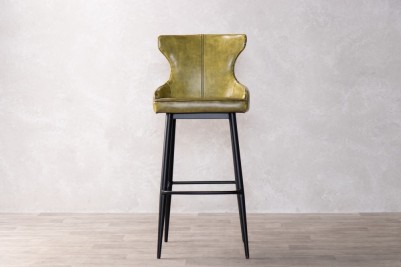 yellow-faux-leather-stool-front-view