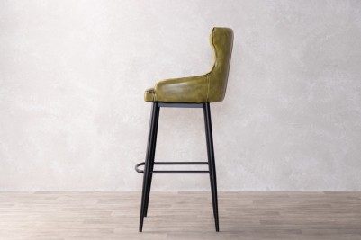 yellow-faux-leather-stool-side-view