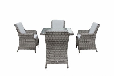 Drakeford Square Dining Table and 4 Chairs - Grey