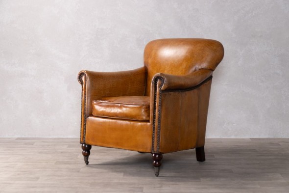 Lansdowne Vintage Style Tan Leather Armchair