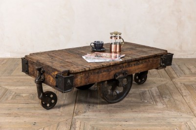 Industrial Style Trolley Cart Coffee Table