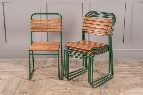 Slatted Oak Vintage Stacking Chairs