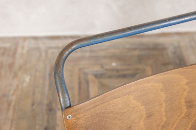 Vintage Stacking Chairs with Blue Frame