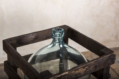 wooden crate with bottle