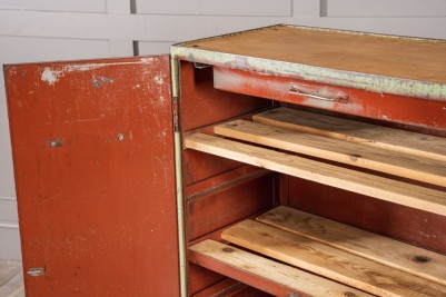 Vintage Metal Workshop Storage Cupboard