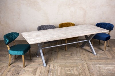modern X-frame dining table