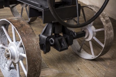 cast iron wheels party table