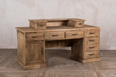 wooden reception desk