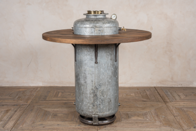 vintage industrial water tank table