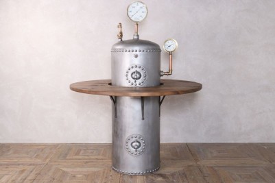Galvanised Water Tank Upcycled Poseur Table