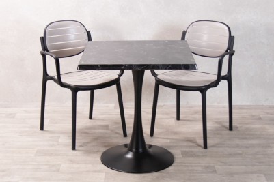 Alcantara Black Square Tulip Café Outdoor Table Set