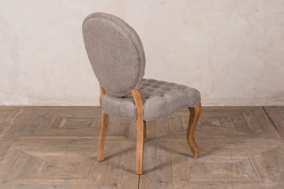 grey button back dining chair