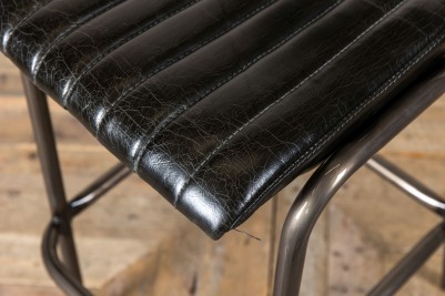 black leather bar stool