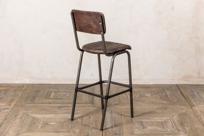 brown leather bar stool