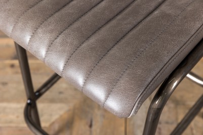 grey leather bar stool