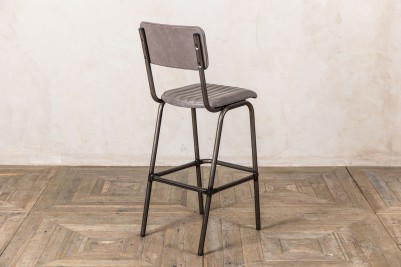 grey ribbed restaurant stool