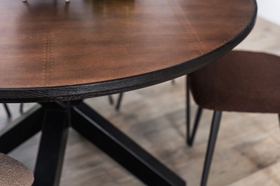 Bridgwater Round Copper Top Dining Table - Black Base