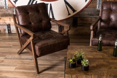 retro-brown-leather-vintage-style-armchair-with-modern-table