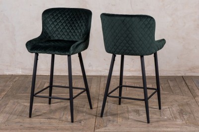 green velvet stool