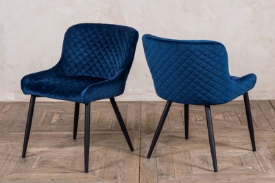 blue velvet dining chairs