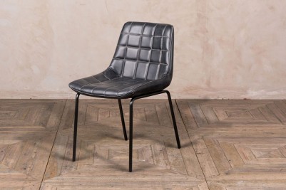 black faux leather chair