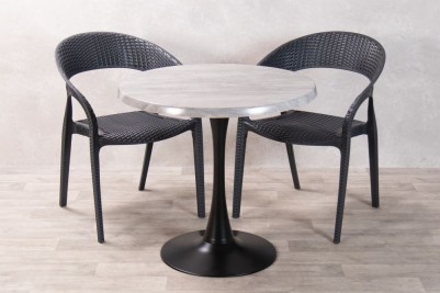 Cement Round Tulip Café Outdoor Table Set
