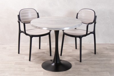 Cement Round Tulip Café Outdoor Table Set