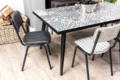 Ceramic Top Table with Metal Legs