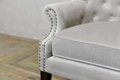 cream velvet armchair