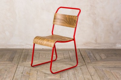 red stacking chair