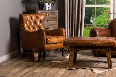 Hereford Leather Chesterfield Armchair