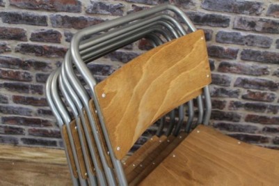 aged stacking chairs
