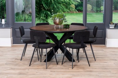 Cotswold Boucle Dining Chair Black Group