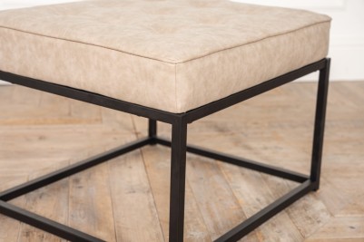 cashmere footstool with metal frame