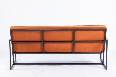 orange velvet sofa