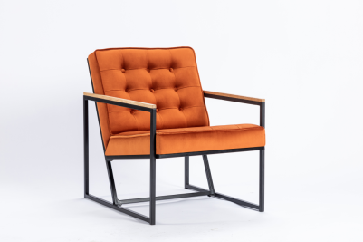 velvet orange armchair