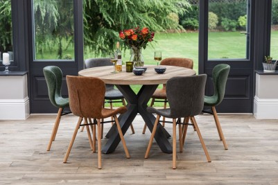 Dorset Round Dining Table - Grey Frame