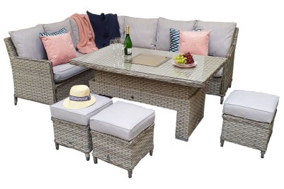 Drakeford Outdoor Corner Dining Sofa with Lift Up Table