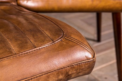 vintage style tan leather seating