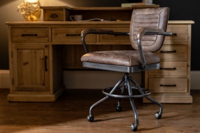 Exeter Leather Vintage Style Office Chair