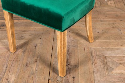 dark green wooden legs velvet chair