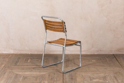 Steel Stacking Chairs with Slatted Seats