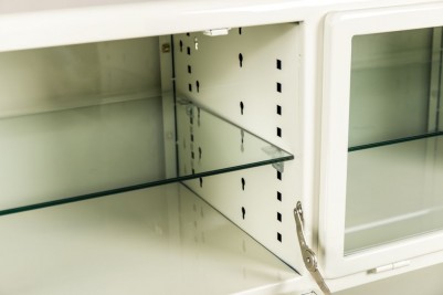 cream glass front cabinet